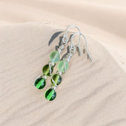 Wire wrapped Sea Glass Jewelry in Sterling Silver, Sea Glass Silver Earrings, Dangling Earrings ,Beach Weddings, Sea Glass  earrings