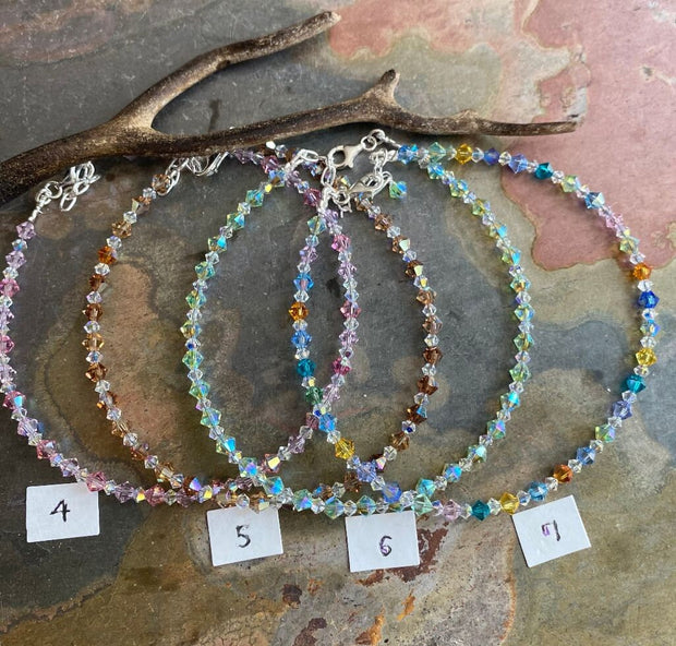 Swarovski Crystal Anklet/Bracelet, Swarovski Crystal Bracelets in  Sterling Silver, Crystal Bracelet, Crystal Anklets, Bridal Bracelet