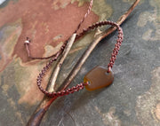 Brown Sea Glass Bracelet, Adjustable Sea Glass Macrame Bracelets, Bracelet, Nautical Sea Glass Bracelet, Beach  Bracelet, Sea Glass Jewelry