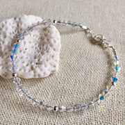 Crystal Anklet/Bracelet,Wedding/Bridal Crystal Anklet /Bracelet in Sterling Silver, Swarovski Crystal Bracelet,