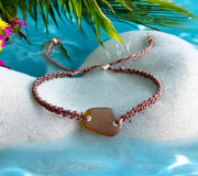 Brown Sea Glass Bracelet, Adjustable Sea Glass Macrame Bracelets, Bracelet, Nautical Sea Glass Bracelet, Beach  Bracelet, Sea Glass Jewelry