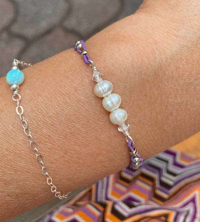 Leather Bracelet, Magnetic Clasp Leather Bracelet, Pearl Bracelet, Pearl Leather bracelet, Leather Jewelry, Bracelet for Mom and Granma,