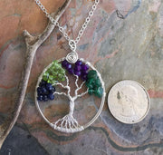 Custom Tree of Life Necklace,Custom Tree of Life sterling silver,Birthstone Tree of Life Necklace,