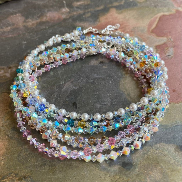 Swarovski Crystal Anklet/Bracelet, Swarovski Crystal Bracelets in  Sterling Silver, Crystal Bracelet, Crystal Anklets, Bridal Bracelet