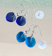 Hand Crafted Cobalt Blue Beach Glass Jewelry in sterling silver, Pacific Blue Sea Glass  Earrings, Sea Glass Earrings, Beach Glass Jewelry