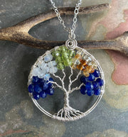 Custom Tree of Life Necklace,Custom Tree of Life sterling silver,Birthstone Tree of Life Necklace,