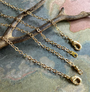 SOLDERED/CLOSED Light Gold finished Chain, Gold plated Cable Necklace Chain, Choose the Length and Style, Chain for the Pendant Necklace.
