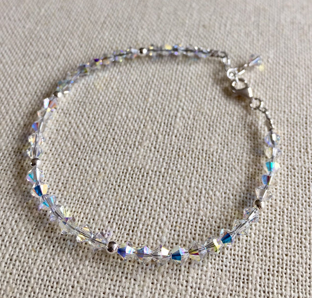 Crystal Anklet/Bracelet,Wedding/Bridal Crystal Anklet /Bracelet in Sterling Silver, Swarovski Crystal Bracelet,