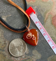 Wire Wrapped Carnelian Necklace in Copper Orange Carnelian Gemstone Necklace Carnelian Pendant Necklace, Carnelian Jewelry, Healing gemstone