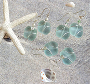 Seafoam Green Sea Glass Silver Earrings-Green  Recycled Glass Earrings in Sterling silver Earwires, Beach Weddings, Sea Glass  earrings