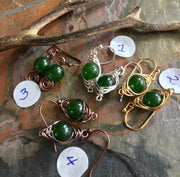 May Birthstone Emerald Dangling Earrings,Wire Wrapped Herringbone Emerald Earrings, Emerald Jewelry, Green Earrings for May Birthday Gift