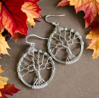 Sterling Silver Tree of Life Earrings, Leafless Tree Earrings,Wire Wrapped Tree of Life Earrings, ,Tree of Life Jewelry, Silver Earrings
