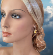 Star  Earrings, Swarovski Crystal Star Earrings, Crystal Star Holiday Earrings