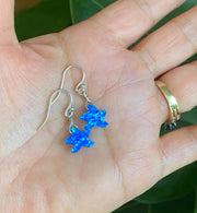 Starfish Earrings in Sterling Silver, Beach Style Summer Jewelry, Summer Vibes Ocean Theme Opal Starfish  dangling Earrings, Opal Earrings