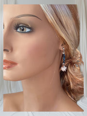 Snowflake Ball Earrings, Snowflake  Earrings, Glittering Swarovski Earrings, Statement Earrings, Fancy Party Earrings, Holiday Earrings