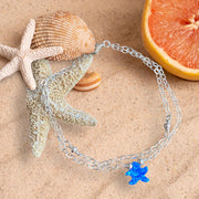 Sterling Silver Starfish Anklet ,Beach Style Summer Jewelry, Beach  Summer Vibes Ocean Theme Starfish Design Bracelet, Custom Length Chain Available