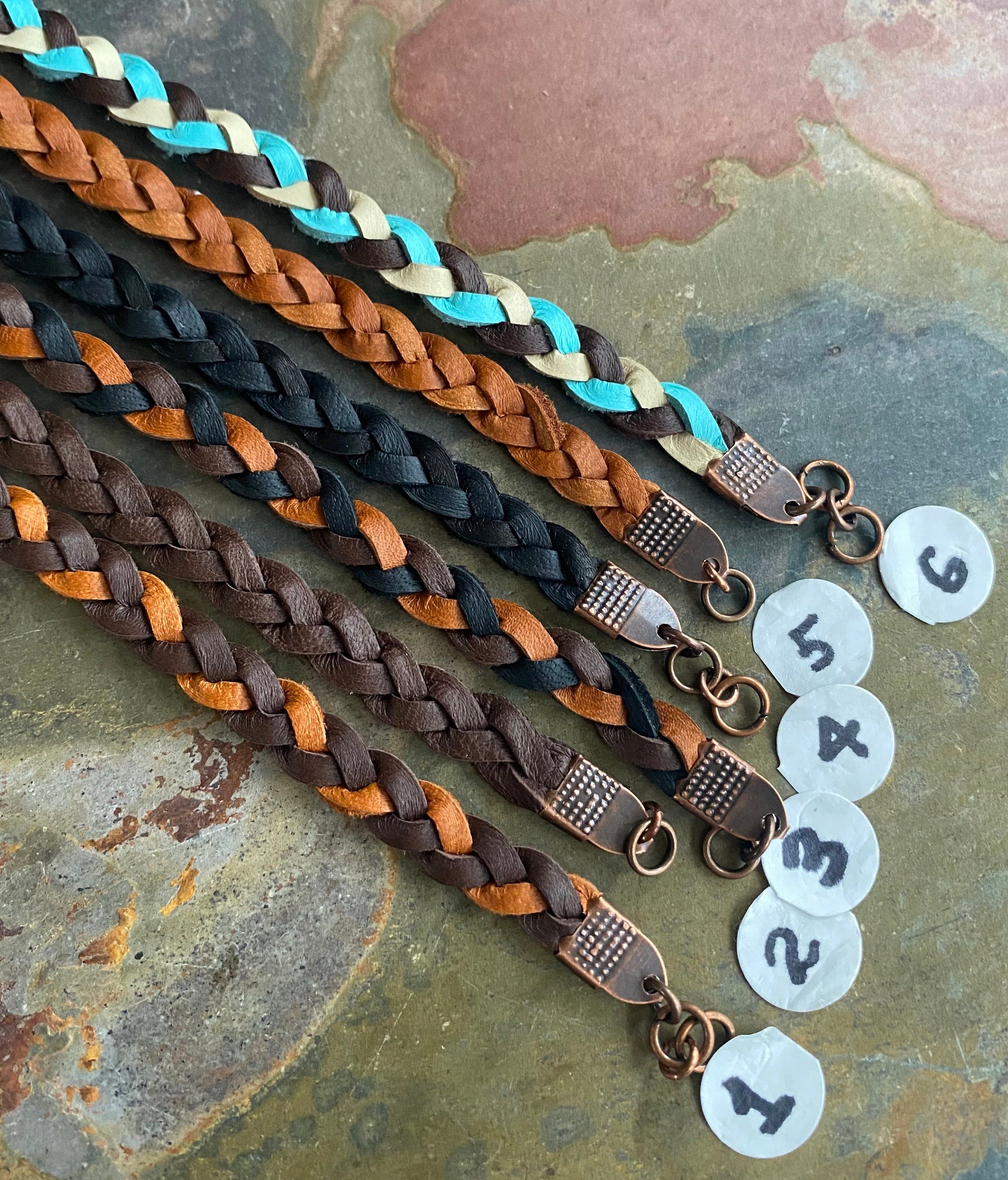Braided Deerskin Lace Leather Bracelet,Dad's Gift from daughter,3 STRANDS FLAT Braid. Stacking Woven Leather Bracelet,unisex Bracelet/Anklet