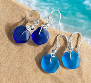 Hand Crafted Cobalt Blue Beach Glass Jewelry in sterling silver, Pacific Blue Sea Glass  Earrings, Sea Glass Earrings, Beach Glass Jewelry