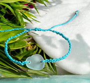 Handmade Macrame Sea Glass Bracelet, Adjustable Sea Glass Macrame Bracelets,Seafoam Bracelet, Nautical Sea Glass Bracelet,Surfer's Bracelet,