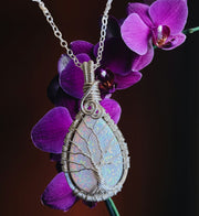 White Opal Pendant Necklace, STERLING SILVER  Opal Necklace, October Birthstone Necklace, Opal Tree of Life Necklace