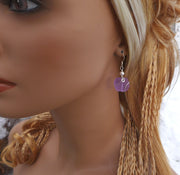 Periwinkle Sea Glass Earrings in Sterling Silver Earwires-Lavender Recycled Glass Earrings Glass Earrings, Beach Weddings,Sea Glass earrings