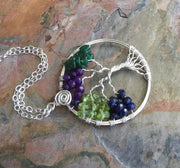 Custom Tree of Life Necklace,Custom Tree of Life sterling silver,Birthstone Tree of Life Necklace,