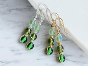 Wire wrapped Sea Glass Jewelry in Sterling Silver, Sea Glass Silver Earrings, Dangling Earrings ,Beach Weddings, Sea Glass  earrings