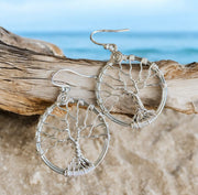 Sterling Silver Tree of Life Earrings, Leafless Tree Earrings,Wire Wrapped Tree of Life Earrings, ,Tree of Life Jewelry, Silver Earrings