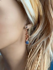 Kyanite Necklace, Kyanite Earirngs, Wire Wrapped kyanite Earrings, Kyanite Healing Earrings,  Raw kyanite Jewelry, Blue Kyanite Earrings