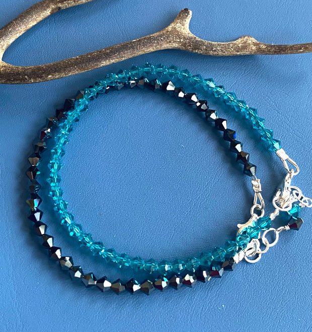 Crystal Bracelets, Swarovski Crystal Anklet/Bracelets in Sterling Silver, April Birthstone, Wedding/Bridesmaid Crystal Bracelets,