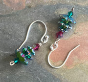 Christmas Tree Earrings, Holiday Jewelry Gift Idea Christmas, Crystal Swarovski Design Elegant Christmas Sparkling earrings Holiday Earrings