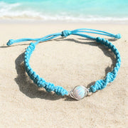 Wire Wrapped Opal macrame bracelet, White or Aqua Blue Opal Bracelet