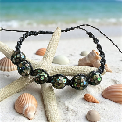 Abalone Macrame Bracelet/Anklet,