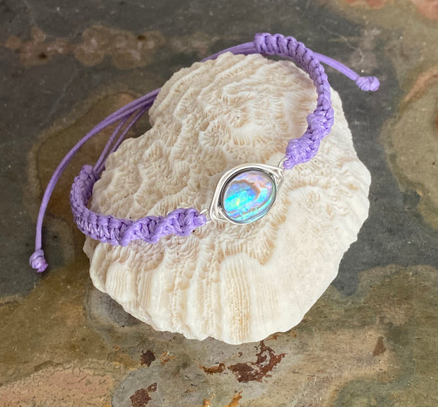 Abalone macrame bracelet, Abalone Bracelet,