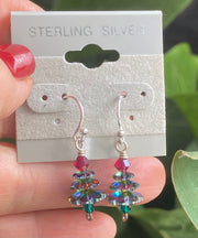 Christmas Tree Earrings, Holiday Jewelry Gift Idea Christmas, Crystal Swarovski Design Elegant Christmas Sparkling earrings Holiday Earrings