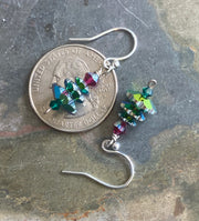 Christmas Tree Earrings, Holiday Jewelry Gift Idea Christmas, Crystal Swarovski Design Elegant Christmas Sparkling earrings Holiday Earrings
