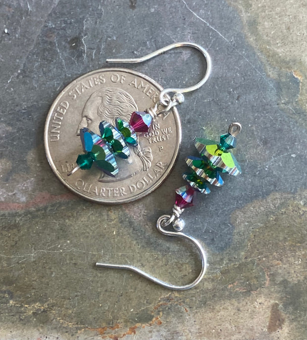 Christmas Tree Earrings, Holiday Jewelry Gift Idea Christmas, Crystal Swarovski Design Elegant Christmas Sparkling earrings Holiday Earrings