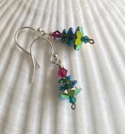Christmas Tree Earrings, Holiday Jewelry Gift Idea Christmas, Crystal Swarovski Design Elegant Christmas Sparkling earrings Holiday Earrings