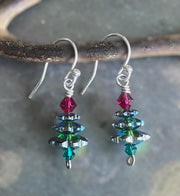 Christmas Tree Earrings, Holiday Jewelry Gift Idea Christmas, Crystal Swarovski Design Elegant Christmas Sparkling earrings Holiday Earrings