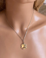 Snowflake Swarovski Crystal Pendant Necklace, Holiday Jewelry, Christmas Gift Idea, Sparkly Crystal Necklace Sunny Sea Glass Jewelry