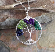 Custom Tree of Life Necklace,Custom Tree of Life sterling silver,Birthstone Tree of Life Necklace,