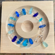 Sterling Silver Sea Glass Bracelet, Custom Sea Glass Bracelet, Personalized Bracelet  for Her,