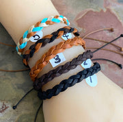 Deerskin Lace Leather Bracelet, Father's Day Bracelet, Custom 3 STRANDS FLAT Braid Woven/Men Leather Bracelet, Unisex Braided Bracelet
