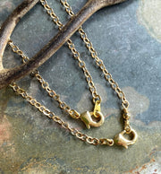 SOLDERED/CLOSED Light Gold finished Chain, Gold plated Cable Necklace Chain, Choose the Length and Style, Chain for the Pendant Necklace.