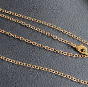 SOLDERED/CLOSED Light Gold finished Chain, Gold plated Cable Necklace Chain, Choose the Length and Style, Chain for the Pendant Necklace.