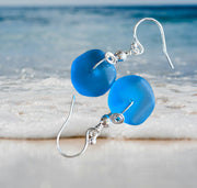 Hand Crafted Cobalt Blue Beach Glass Jewelry in sterling silver, Pacific Blue Sea Glass  Earrings, Sea Glass Earrings, Beach Glass Jewelry
