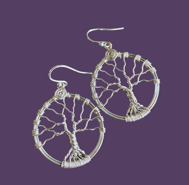 Sterling Silver Tree of Life Earrings, Leafless Tree Earrings,Wire Wrapped Tree of Life Earrings, ,Tree of Life Jewelry, Silver Earrings