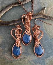 Kyanite Necklace, Kyanite Earirngs, Wire Wrapped kyanite Earrings, Kyanite Healing Earrings,  Raw kyanite Jewelry, Blue Kyanite Earrings