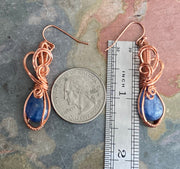 Kyanite Necklace, Kyanite Earirngs, Wire Wrapped kyanite Earrings, Kyanite Healing Earrings,  Raw kyanite Jewelry, Blue Kyanite Earrings
