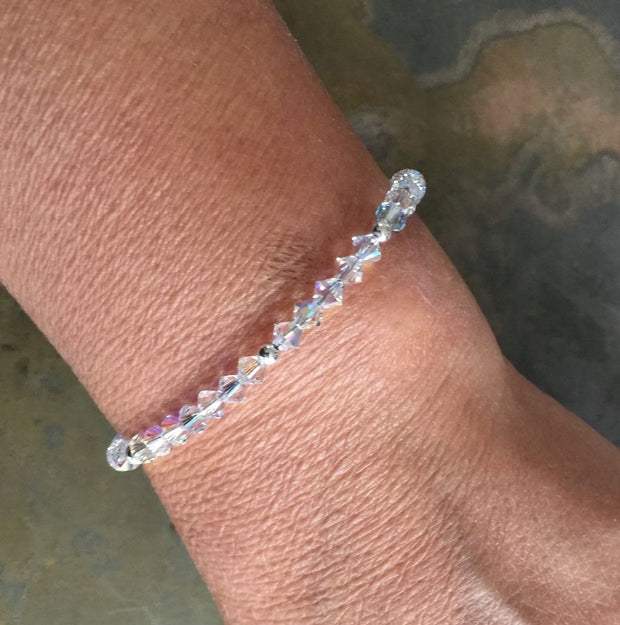 Crystal Anklet/Bracelet,Wedding/Bridal Crystal Anklet /Bracelet in Sterling Silver, Swarovski Crystal Bracelet,